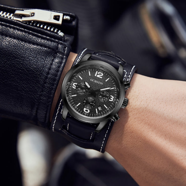 Ochstin 7230 Multifunctional Business Leather Wrist Wrist Waterproof Quartz Watch