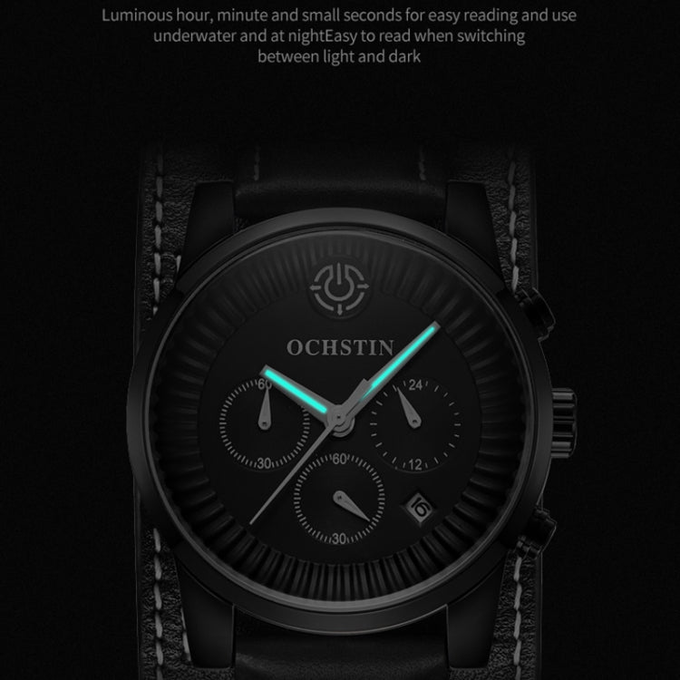 Ochstin 7232 Multifunctional Business Leather Wrist Wrist Waterproof Quartz Watch