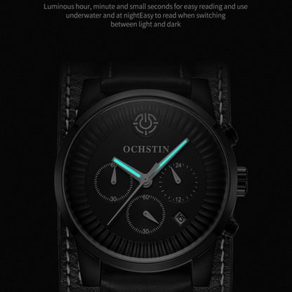 Ochstin 7232 Multifunctional Business Leather Wrist Wrist Waterproof Quartz Watch