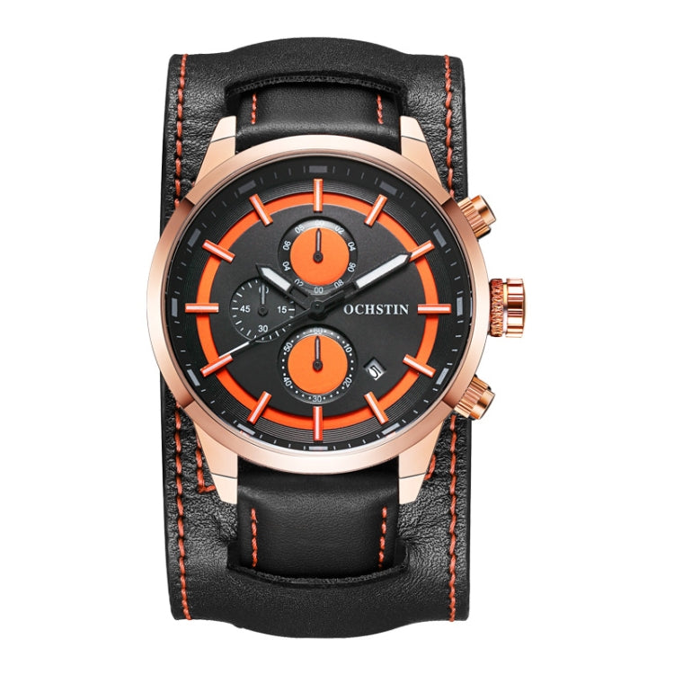 Ochstin 7235 Multifunctional Business Leather Wrist Wrist Waterproof Quartz Watch