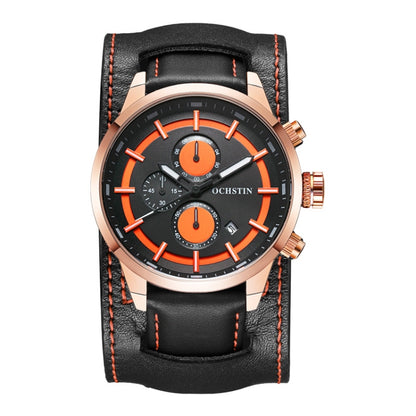 Ochstin 7235 Multifunctional Business Leather Wrist Wrist Waterproof Quartz Watch