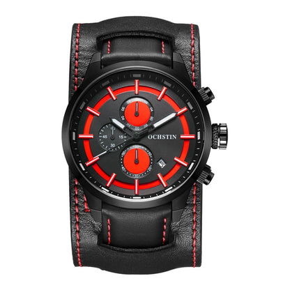 Ochstin 7235 Multifunctional Business Leather Wrist Wrist Waterproof Quartz Watch
