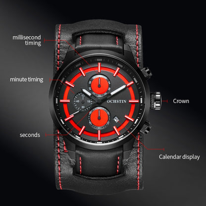 Ochstin 7235 Multifunctional Business Leather Wrist Wrist Waterproof Quartz Watch