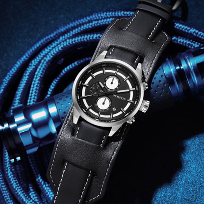 Ochstin 7235 Multifunctional Business Leather Wrist Wrist Waterproof Quartz Watch