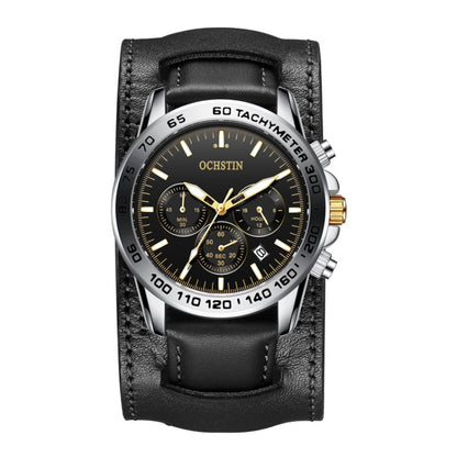 Ochstin 7234 Multifunctional Business Leather Wrist Wrist Waterproof Quartz Watch