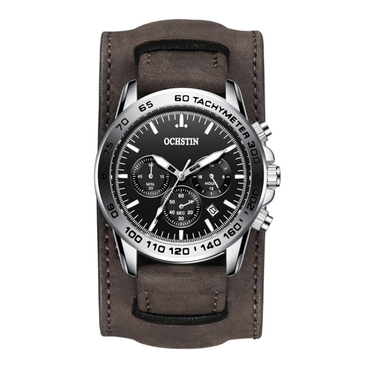 Ochstin 7234 Multifunctional Business Leather Wrist Wrist Waterproof Quartz Watch