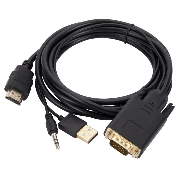 VGA to HDMI Adapter Cable with Audio Band Power Supply, Length: 1.8m