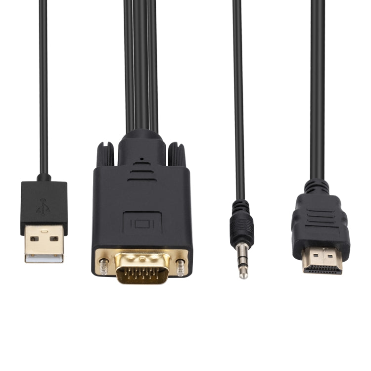 VGA to HDMI Adapter Cable with Audio Band Power Supply, Length: 1.8m