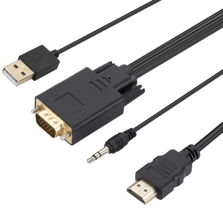 VGA to HDMI Adapter Cable with Audio Band Power Supply, Length: 1.8m