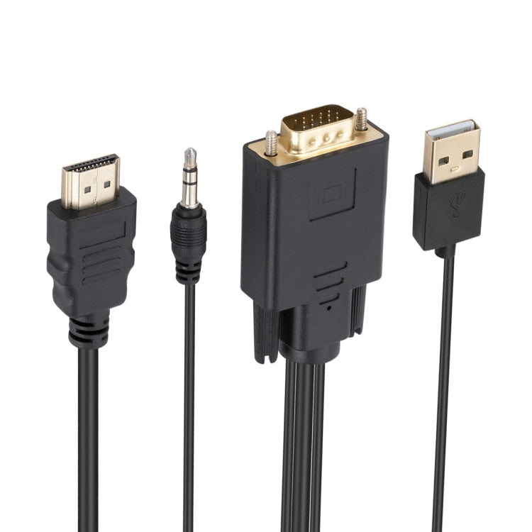 VGA to HDMI Adapter Cable with Audio Band Power Supply, Length: 1.8m