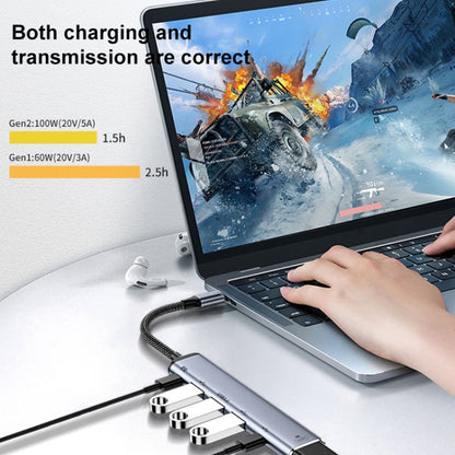 Y001 3 in 1 USB-C/Type-C to VGA+HDMI+USB-C/Type-C Audio Adapter Cable, Y001