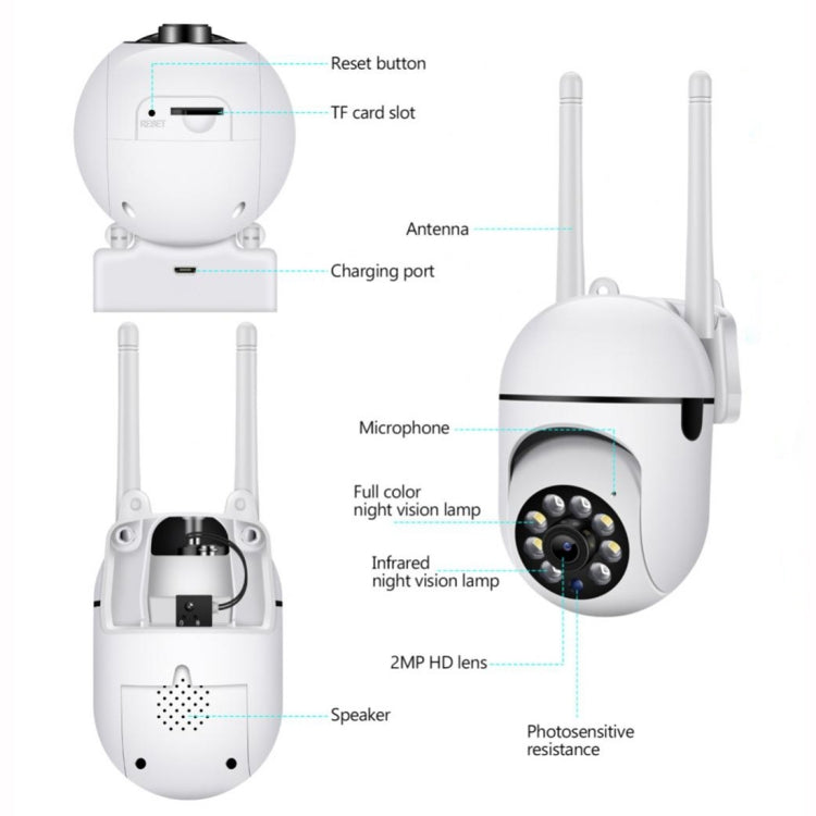 A7 1080P HD Wireless WiFi Smart Surveillance Camera Support Night Vision / Two Way Audio, with 16G Memory