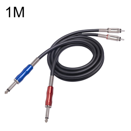 3051K63 Dual RCA Male to Dual 6.35mm 1/4 inch Male Mixer Audio Cable, 1m, 2m, 3m