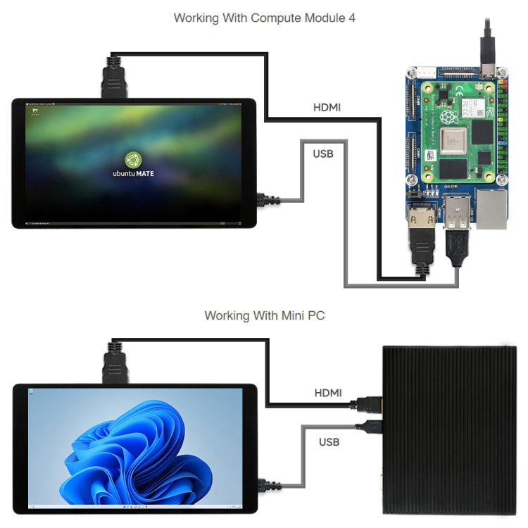 Waveshare Raspberry Pi 5.5 inch 2K Capacitive Touch LCD Display, 5.5 inch 2K