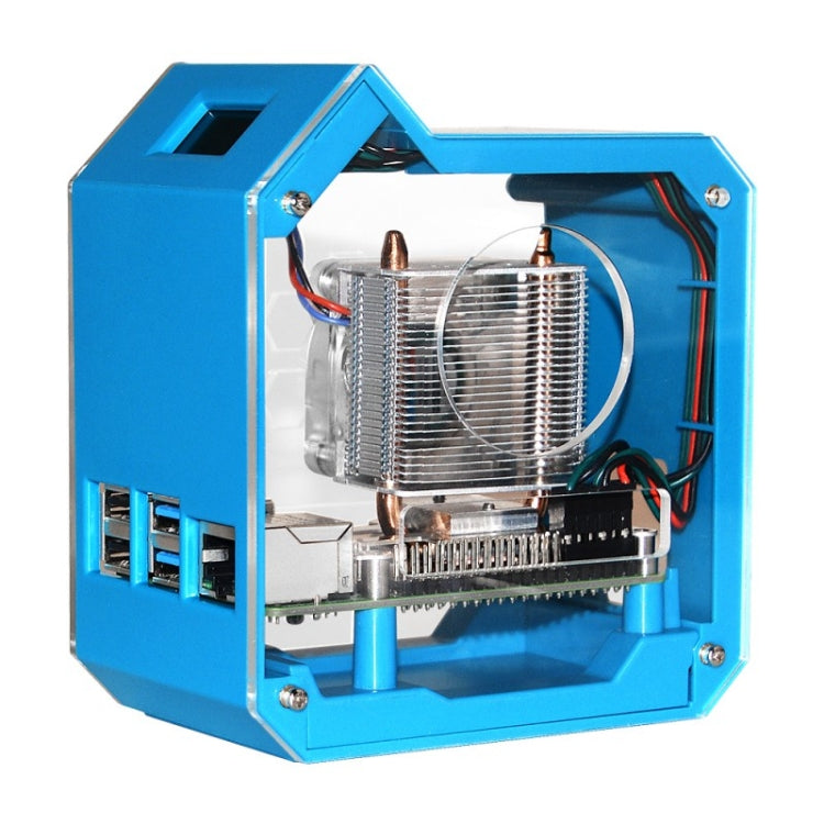 Waveshare Desktop Computer Fan LED Light Mini Tower Set, For Raspberry Pi 4B