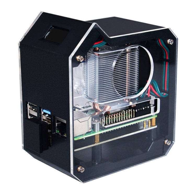 Waveshare Mini Tower NAS Kit for Raspberry Pi 4B Support Up to 2TB M.2 SATA SSD