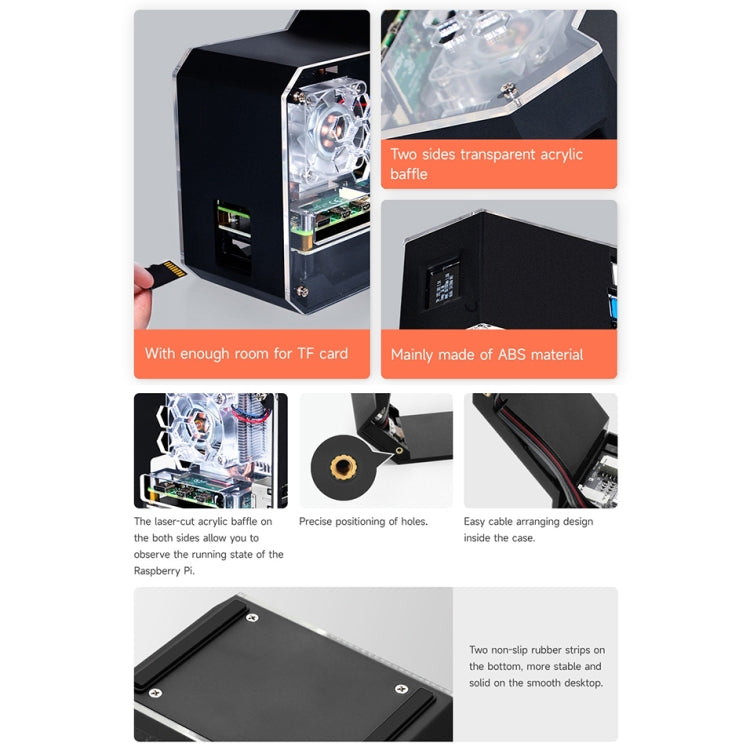 Waveshare Mini Tower NAS Kit for Raspberry Pi 4B Support Up to 2TB M.2 SATA SSD