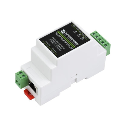 Waveshare Din Rail RS485 to RJ45 Serial Server with POE Function, 23273