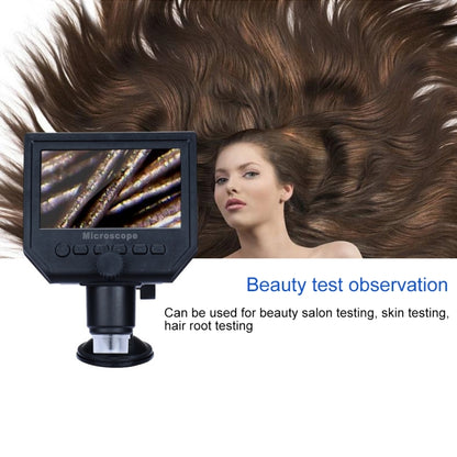 G600 600X 3.6MP 4.3 inch HD LCD Display Portable Digital Microscope, EU Plug, AU Plug, UK Plug