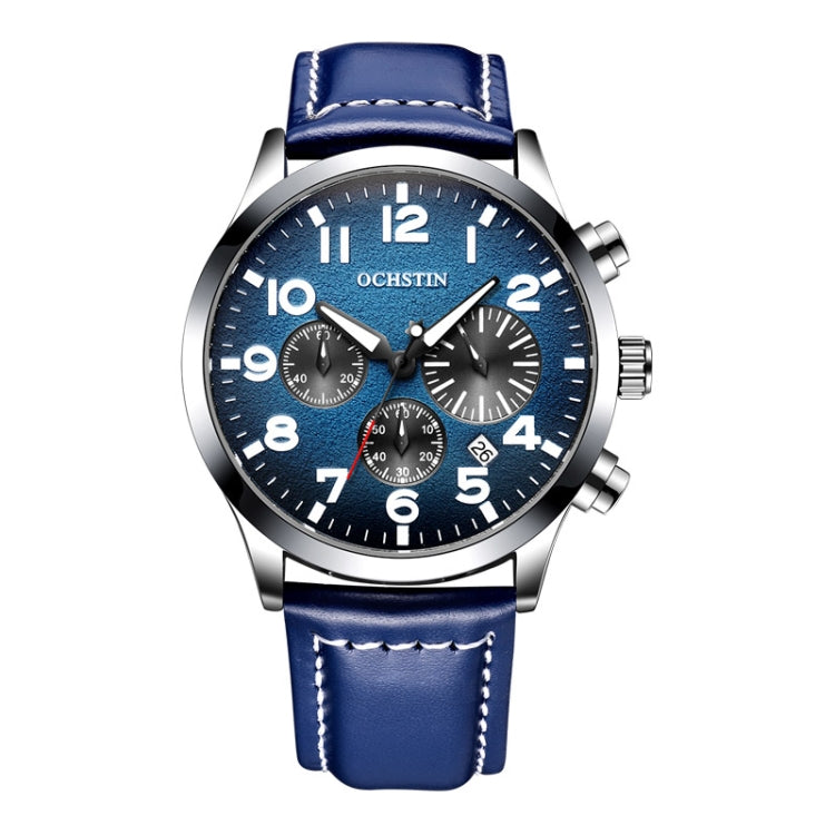 Ochstin 6042C Fashion Leather Waterproof Luminous Quartz Men Watch