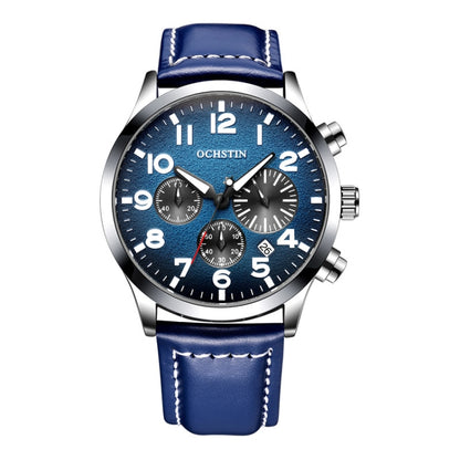 Ochstin 6042C Fashion Leather Waterproof Luminous Quartz Men Watch