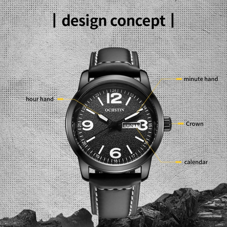 Ochstin 6047B Business Style Quartz Men Leather Watch