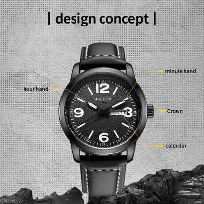 Ochstin 6047B Business Style Quartz Men Leather Watch