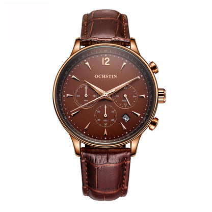 Ochstin 6050A Multifunctional Quartz Men Leather Watch