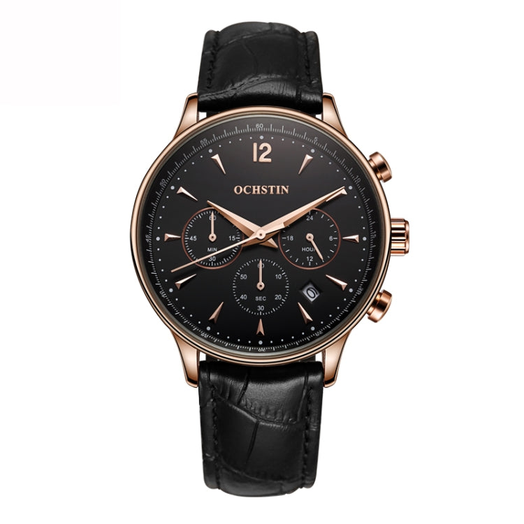 Ochstin 6050A Multifunctional Quartz Men Leather Watch