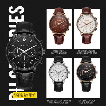 Ochstin 6050A Multifunctional Quartz Men Leather Watch
