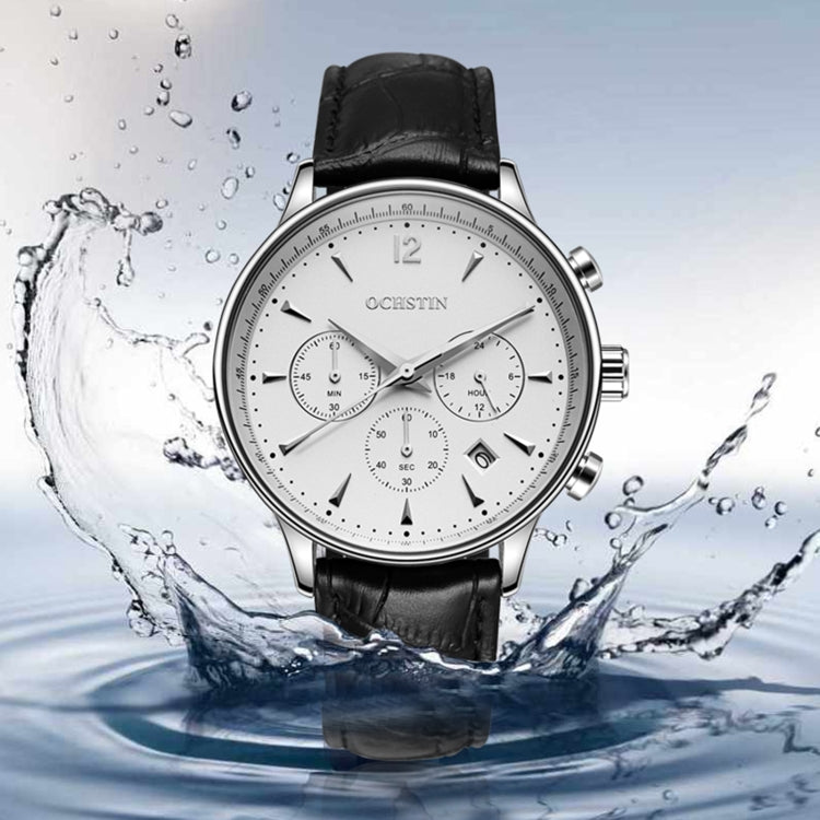 Ochstin 6050A Multifunctional Quartz Men Leather Watch