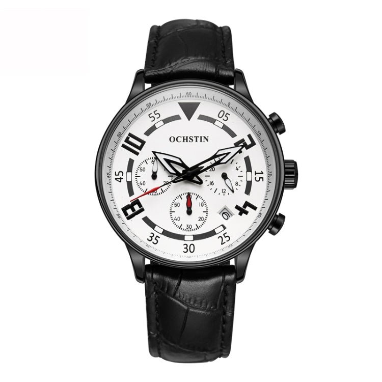 Multifunctional Quartz Men Leather Watch, Ochstin 6050B