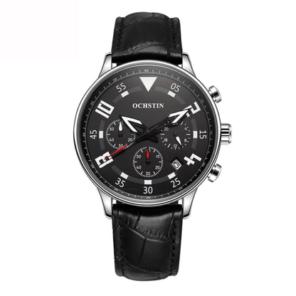 Multifunctional Quartz Men Leather Watch, Ochstin 6050B