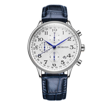 Multifunctional Quartz Men Leather Watch, Ochstin 6050C