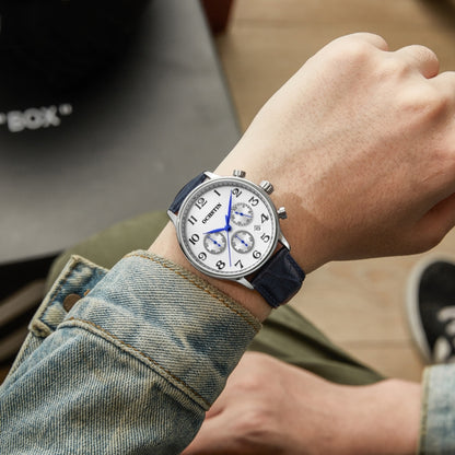 Multifunctional Quartz Men Leather Watch, Ochstin 6050E
