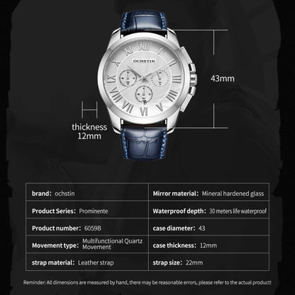 Augustine Celebrity Series Multifunctional Quartz Waterproof Men Watch, OCHSTIN 6059B