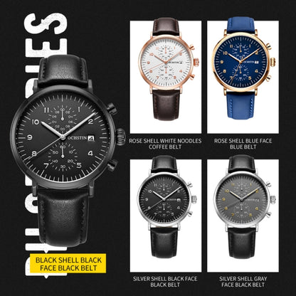 Multifunctional Quartz Waterproof Men Leather Watch, OCHSTIN 6076C