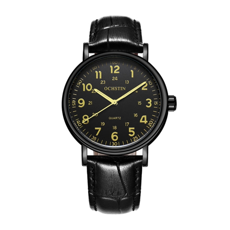 Fashion Hollow Men Leather Quartz Watch, OCHSTIN 6081C
