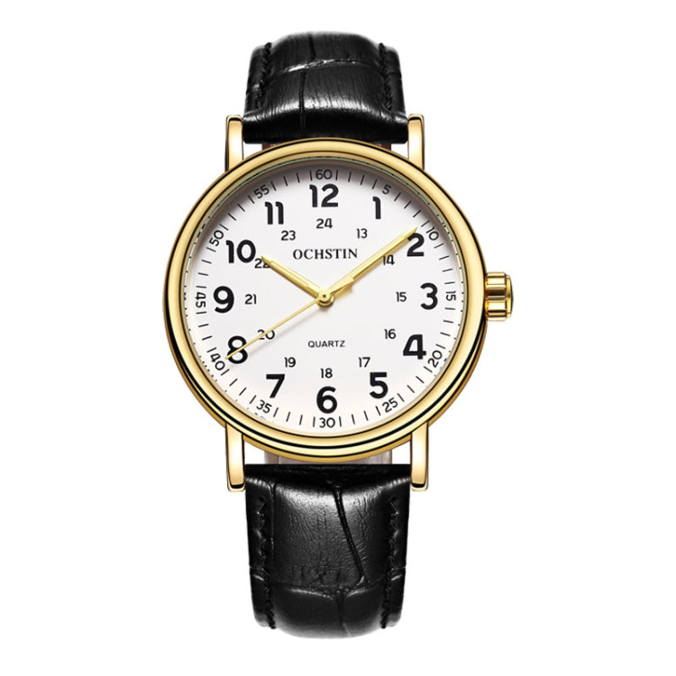 Fashion Hollow Men Leather Quartz Watch, OCHSTIN 6081C