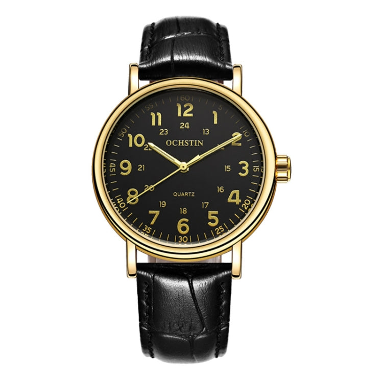Fashion Hollow Men Leather Quartz Watch, OCHSTIN 6081C