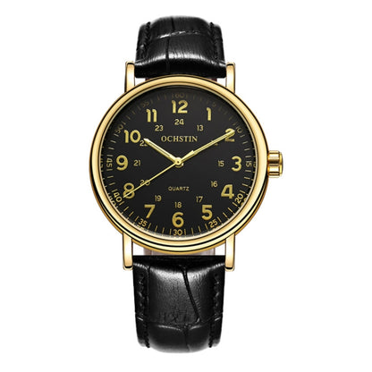 Fashion Hollow Men Leather Quartz Watch, OCHSTIN 6081C