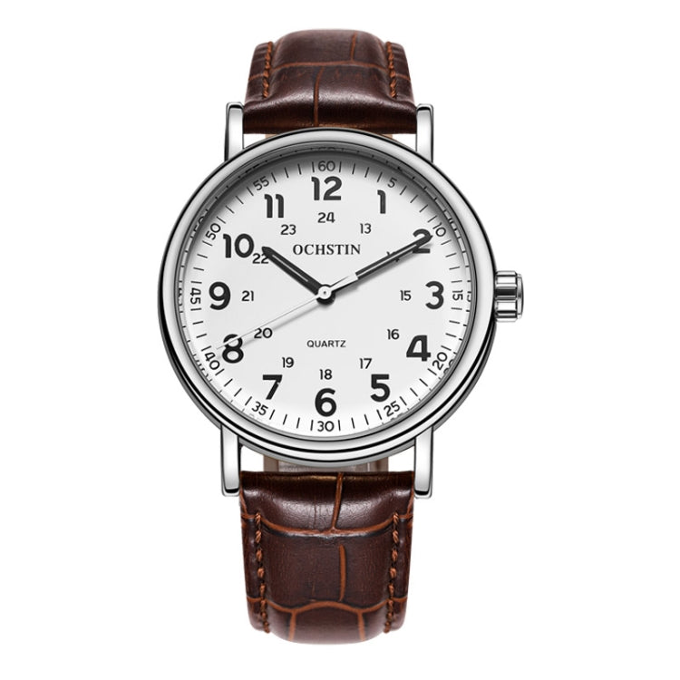 Fashion Hollow Men Leather Quartz Watch, OCHSTIN 6081C