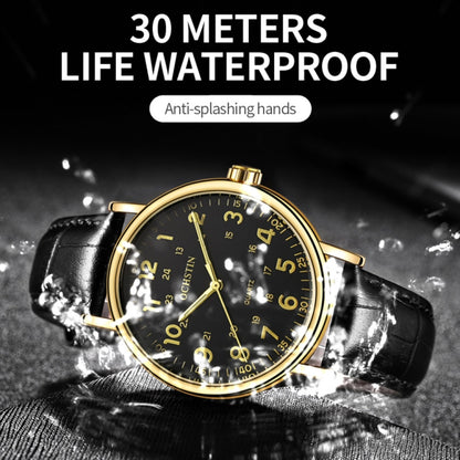 Fashion Hollow Men Leather Quartz Watch, OCHSTIN 6081C