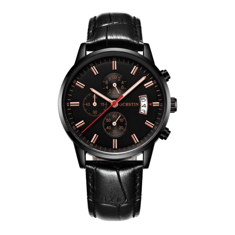 Multifunctional Quartz Waterproof Luminous Men Leather Watch, OCHSTIN 6084C