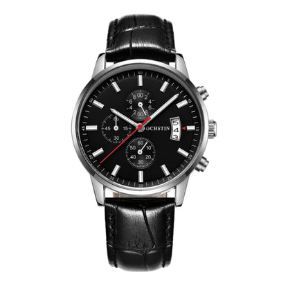 Multifunctional Quartz Waterproof Luminous Men Leather Watch, OCHSTIN 6084C