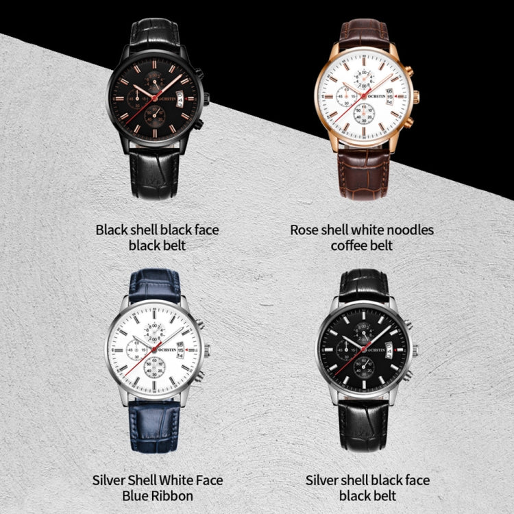 Multifunctional Quartz Waterproof Luminous Men Leather Watch, OCHSTIN 6084C