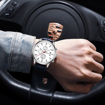 Multifunctional Quartz Waterproof Luminous Men Leather Watch, OCHSTIN 6084C