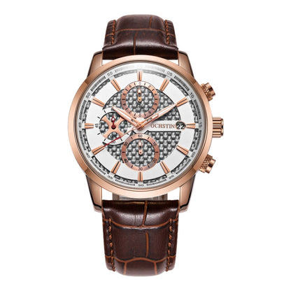 Multifunctional Quartz Waterproof Men Leather Watch, OCHSTIN 6085B