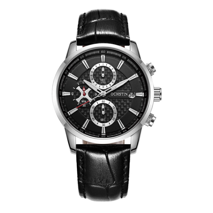 Multifunctional Quartz Waterproof Men Leather Watch, OCHSTIN 6085B