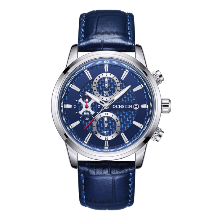 Multifunctional Quartz Waterproof Men Leather Watch, OCHSTIN 6085B